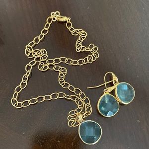 Stella and dot set earring and chain 18 in chain